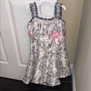 Floral Kids dress with Pink Accents